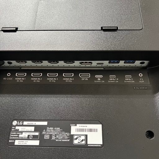 即日受渡❣️LG42.5インチ4Kモニター ディスプレイブルーライト軽減29500円