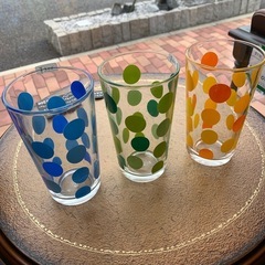店舗、出張買取り実施中★各300円　ドット柄グラス　コップ　昭和...