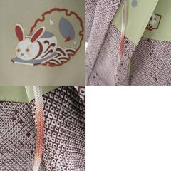 羽織 総絞り 茶色 鹿の子模様 裏地おもちゃ模様 正絹 仕立て上がり着物 身丈81.5cm 【キモノオフ野々市若松店】の画像