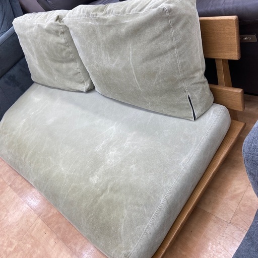 2人掛けソファー　ファブリック　ナチュラル×ライトグレー　税込16500円入荷致しました！