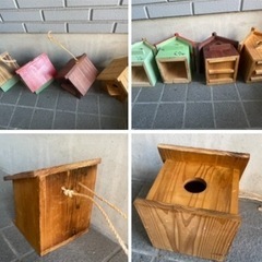 【早めのお取引希望です】巣箱 バードハウス 野鳥  木製　バードウォッチング 　鳥の巣箱　5点  の画像