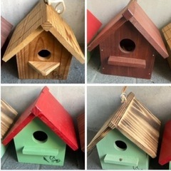 【早めのお取引希望です】巣箱 バードハウス 野鳥  木製　バードウォッチング 　鳥の巣箱　5点  の画像