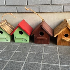 【早めのお取引希望です】巣箱 バードハウス 野鳥  木製　バードウォッチング 　鳥の巣箱　5点  の画像