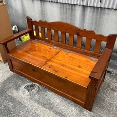 ベンチ　長椅子　収納可能　カントリー　アンティーク　ビンテージ　...