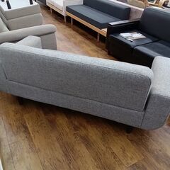 ★ジモティ割あり★  2人掛けソファー グレー H67×D76×W158 クリーニング済み MT4504の画像