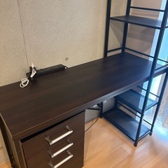 本棚付きデスク