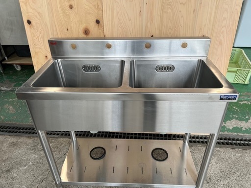 マルゼン2槽シンク900x450x800(+100)  ②