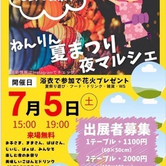 ねんりん夜マルシェの募集