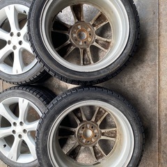SUBARU スバル 純正ホイール 17インチ 7J ＋55 5H 5穴 PCD100 4本セット 215/45R17 BP5 BL5 スタッドレス 検索(トヨタ ウイッシュ プリウスの画像