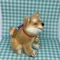 羊毛フェルト豆柴の画像