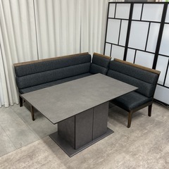 KE-42【新入荷　アウトレット品】松田家具　ドルチェ/トレイル　リビングダイニング3点セット　グレーの画像