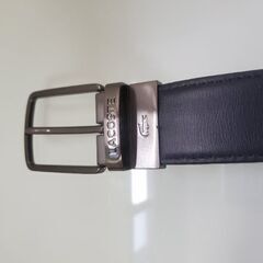 【美品 値引き】ラコステ LACOSTE リバーシブルベルト ネイビー ワニロゴ  全長約110cm🐊の画像
