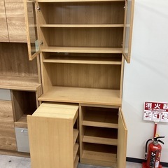 【取りに来られる方限定】　 レンジボード　無印良品　2枚扉　キズ有　扉変色有の画像