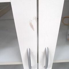 現状品 ミニ食器棚 ホワイト 幅60×奥行39×高さ90.2㎝ コンパクト キッチン収納 収納家具 苫小牧西店の画像