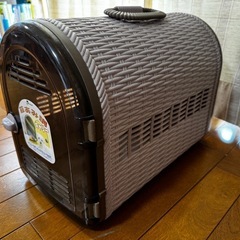 リッチェル ペットキャリー　藤編み調ピンク