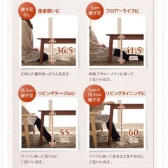 ④美品　高さ調節可能なこたつセットの画像