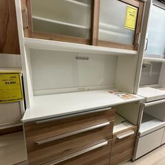 ジモティ来店特価!!　食器棚　ナチュラル×ホワイト　　J-250...