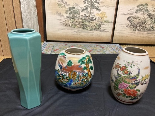 九谷焼 花瓶 2点 + 1点