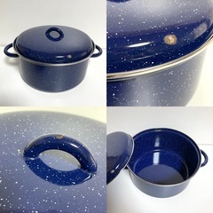 アウトドア キャンプ 鍋 片手鍋 フライパン ホーロー コップ まとめ セット 調理器具の画像