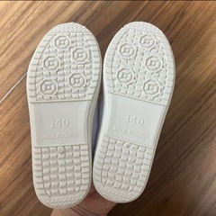 上履き 14.0 ホワイト オープントゥ　上靴の画像