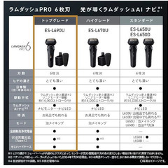 新品：パナソニック シェーバー ラムダッシュ PRO 6枚刃 メンズ 電動 髭剃り ラムダッシュAI⁺ 全自動洗浄充電器 ES-L690U-K クラフトブラックの画像