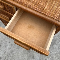 ラタンチェス　藤　キャビネット　タンス　収納タンス　レトロ　ヴィンテージ　ビンテージの画像