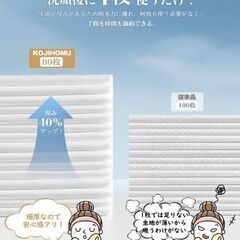 フェイシャルタオル 極厚 コットン100％ 使い捨て 20x20cm 80枚入 在庫3の画像