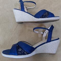 maresophis ウェッジサンダル レース ネイビー 23 23.5 24の画像