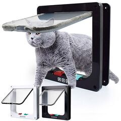 ★Mサイズ★ ペットドア 猫 小型犬 キャットドア 出入り口 黒...