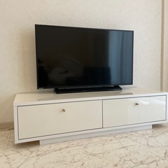 美品 LOWYAテレビ台 幅120cm ホワイト