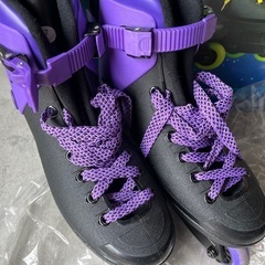インライン スケート 27cm パープル 箱付 ローラースケート ローラーブレード 車輪の汚れ程度 IN-LINE SKATES 中古品 ③の画像