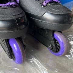 インライン スケート 27cm パープル 箱付 ローラースケート ローラーブレード 車輪の汚れ程度 IN-LINE SKATES 中古品 ③の画像