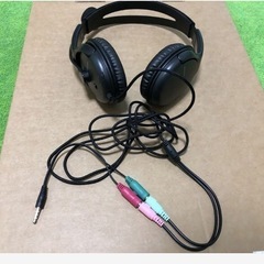 有線ヘッドセット ブラック　ヘッドフォン