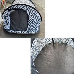 ワンタッチサンシェード ゼブラ柄 200×170×90ｃｍ フルクローズ サンシェード BBQ 海水浴 アウトドア キャンプ 札幌市手稲区の画像
