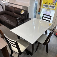 配達可【ニトリ】【食卓5点セット】クリーニング済み【管理番号12...
