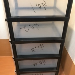 透明ボックス引き出し5段