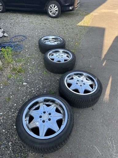 18インチ 4本セット 8j 9j 深リム メッキ ドリケツ ホイール