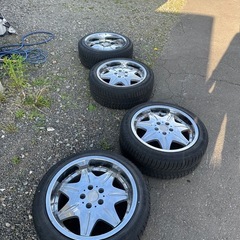18インチ 4本セット 8j 9j 深リム メッキ ドリケツ ホイール