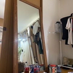 オールドチーク 鏡 姿見