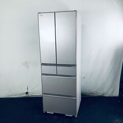 ID:rg220495 【自社配送エリア内限定】日立 HITACHI 冷蔵庫 ファミリー 中古 2021年製 6ドア 487L クリスタルシャンパン ファン式 観音開き R-HW48R(XN)  【リユース品：状態B】【送料無料】【設置費用無料】
