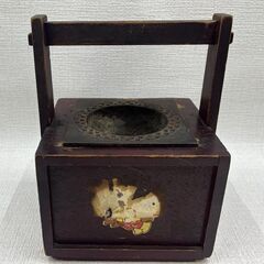 【B30】昭和レトロ/木製/手提げ/煙草盆/喫煙具/古民具/小物入れ/灰皿/アンティークの画像