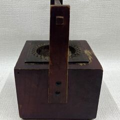 【B30】昭和レトロ/木製/手提げ/煙草盆/喫煙具/古民具/小物入れ/灰皿/アンティークの画像