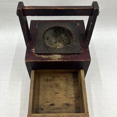 【B30】昭和レトロ/木製/手提げ/煙草盆/喫煙具/古民具/小物入れ/灰皿/アンティークの画像