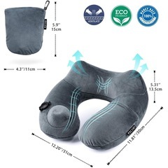 【新品未使用】ネックピロー 首枕 旅行用 飛行機 空気枕 携帯枕 U型 バス トラベルグッズの画像