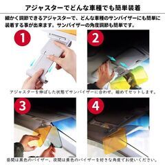 ★2way★ サンバイザー 昼夜兼用 車載用 日よけ 眩しい 遮光 UVカットの画像
