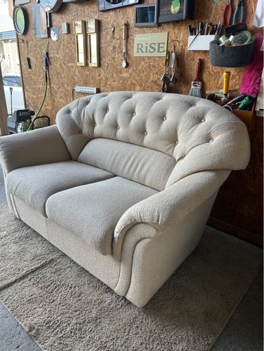 E2802 ソファー　ツイード生地　オシャレ　2人掛け