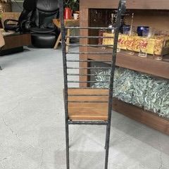 B29★家風 KAFU★②チェア 1人掛け イス アイアン＋木 作家作品 鍛鉄 新品定価約4万円 スタイリッシュ オシャレの画像