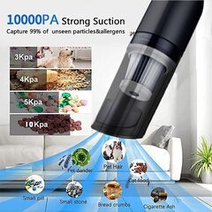 *スマホも持ち上げる★ 送料無料 10000Pa コードレス掃除機 静音 車内の画像