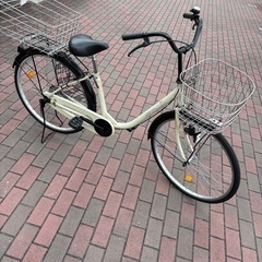 前後ステンレスバスケット付き、お買い物仕様ママチャリ(26㌅)お...
