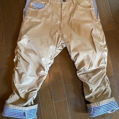 美品ヒッコリーストライプクロップドショートハーフパンツカーゴワー...
